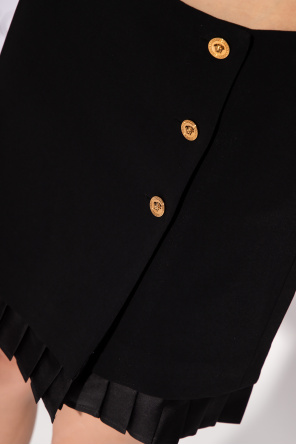 Black Skirt with pleated hem Versace - SchaferandweinerShops